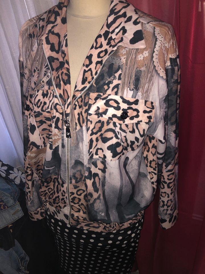 Missy Strass Leo Leoparden Bluse Jacke s/m neu in Ebersbach an der Fils