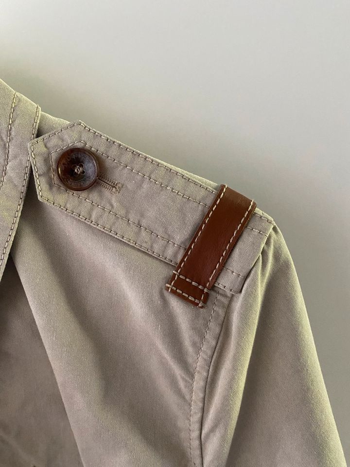 Original Bogner Trenchcoat Lederdetails Jacke Sommer Creme 42 in Köln