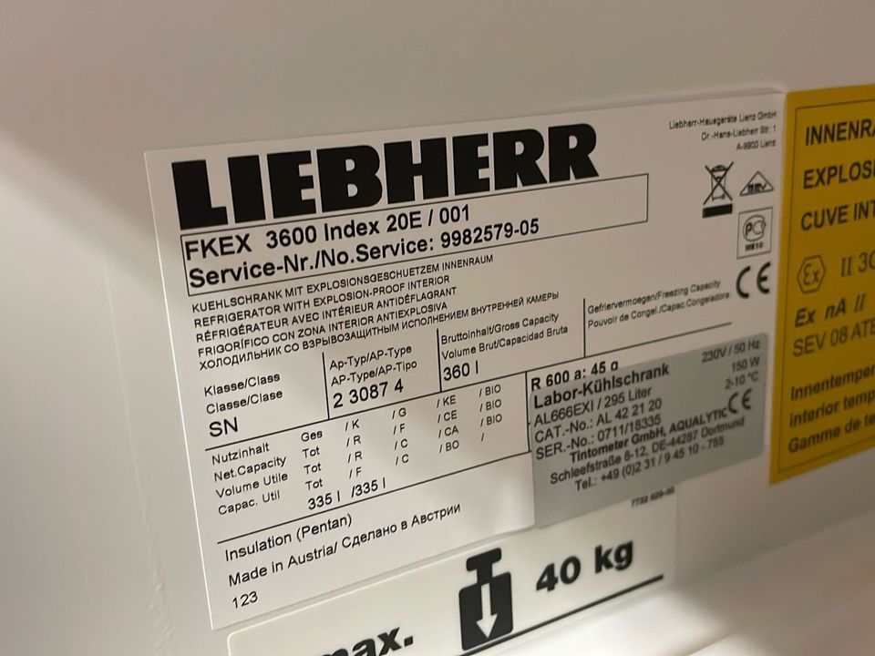 Liebherr Fkex 3600 Kühlschrank MIT Explosionsgeschütztem Innenr in Düsseldorf