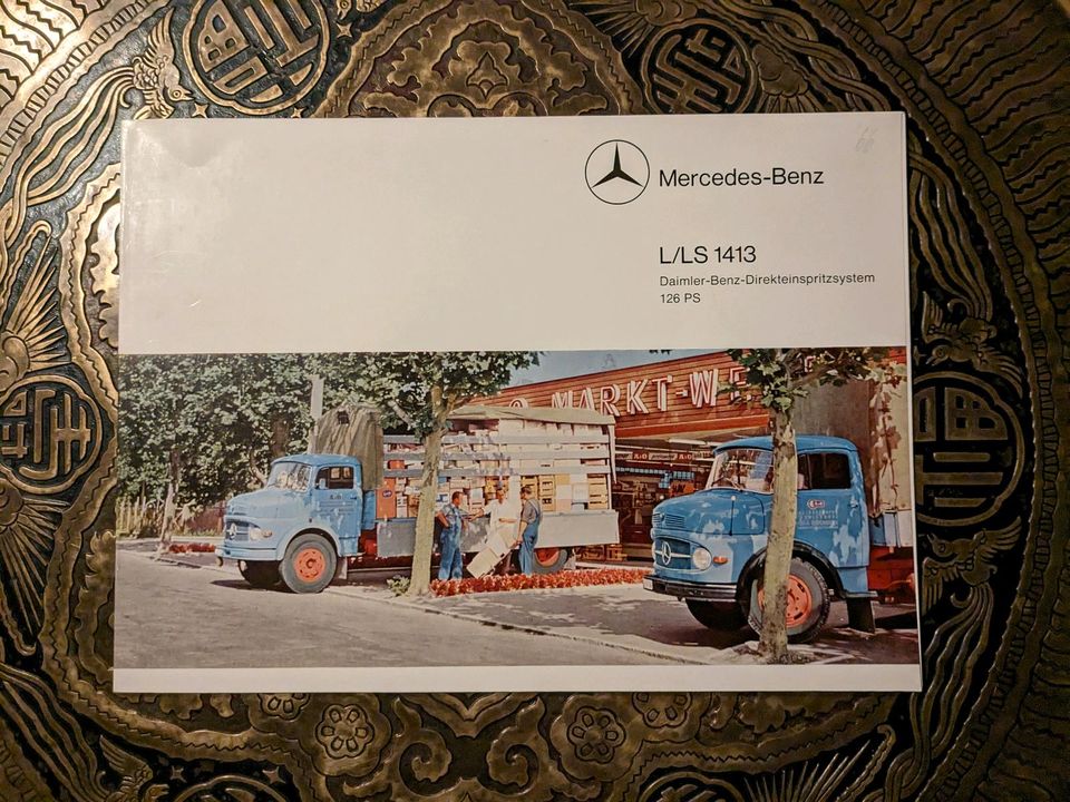 Mercedes LKW Oldtimer L 1413 LS 1413 Rundhauber Prospekt 1966 in Selters