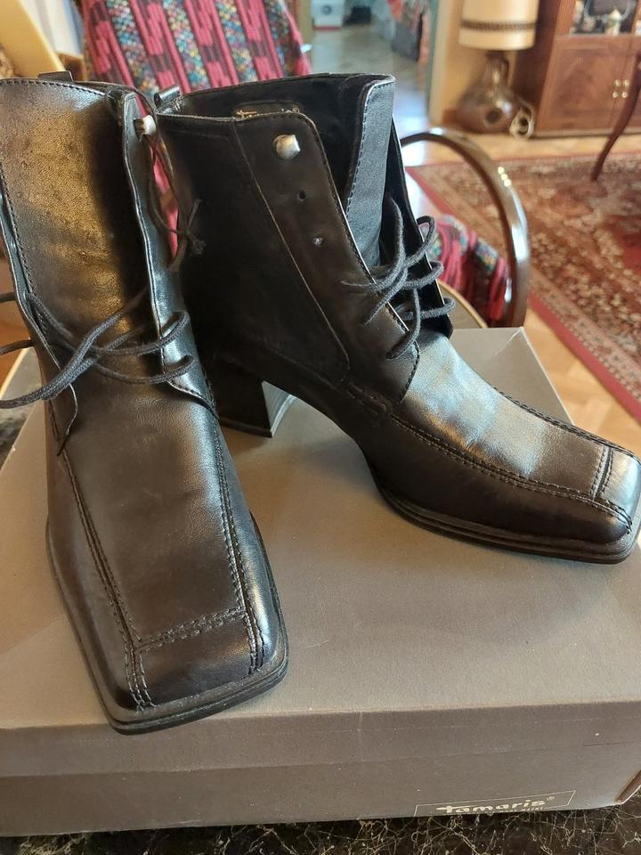 Schuhe Damen Tamaris Warmfutter Leder Schwarz Neu Karton Gr 36 in Hannover