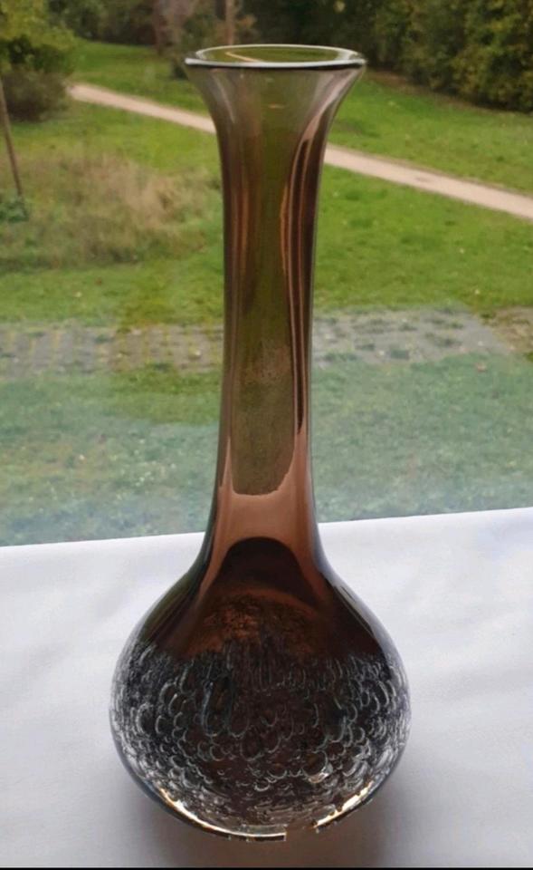 Vase Glas, Rauchtopasvase, Zwiesel Glas „Florida“, Design: Heinri in Erlangen