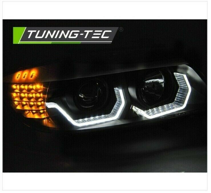 3D Led Angel Eyes Scheinwerfer schwarz für BMW 3er E90 E91 05-08 in Calden