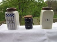 2 alte Keramik-Teedosen, 1 Rörstrand Schweden Senfgefäss Berlin - Tempelhof Vorschau