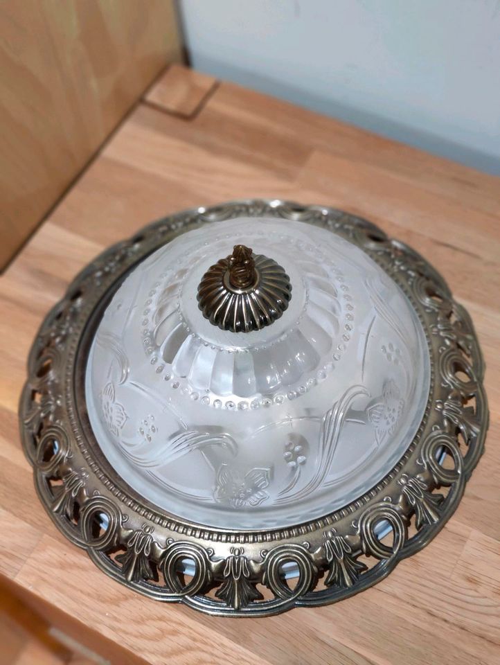 Deckenleuchte Lampe Antik Teresa Metall Messing Glas in Hamburg