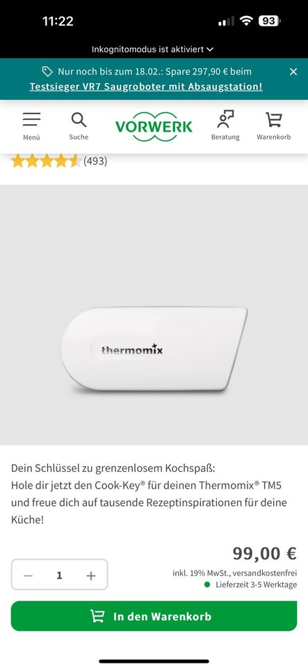 Thermomix TM 5 mit Cookie-Key in Bremen