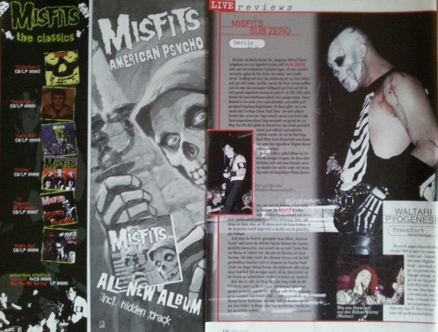 3x Poster A2 u. Interview MISFITS Danzig Horror Goth Garage Punk in Köln