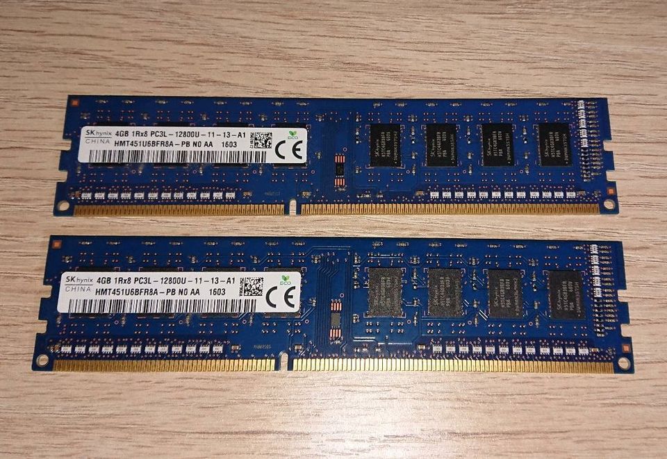 SK Hynix DDR3 RAM 4GB, 2 Stück Arbeitsspeicher (insgesamt 8GB) in Schwabach