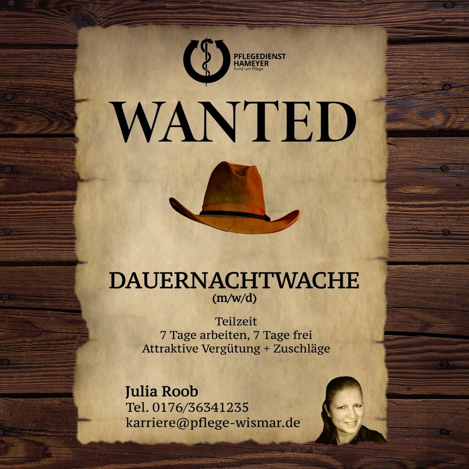 Dauernachtwache (m/w/d) als Pflegehilfskraft für Senioren gesucht!!! in Wismar