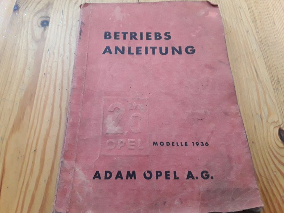 Betriebsanleitung OPEL 2.0 LTR. Oldtimer 1936 Original in Rötz