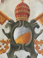 VATIKAN WAPPEN ÖL AUF HOLZ ANTIK UM 1800 120cm MUSEAL PAPSTWAPPEN - Versand möglich 59 Euro - Wir sind für Sie da lokal in 86830 Schwabmünchen oder online ARTHOME24 Bayern - Schwabmünchen Vorschau