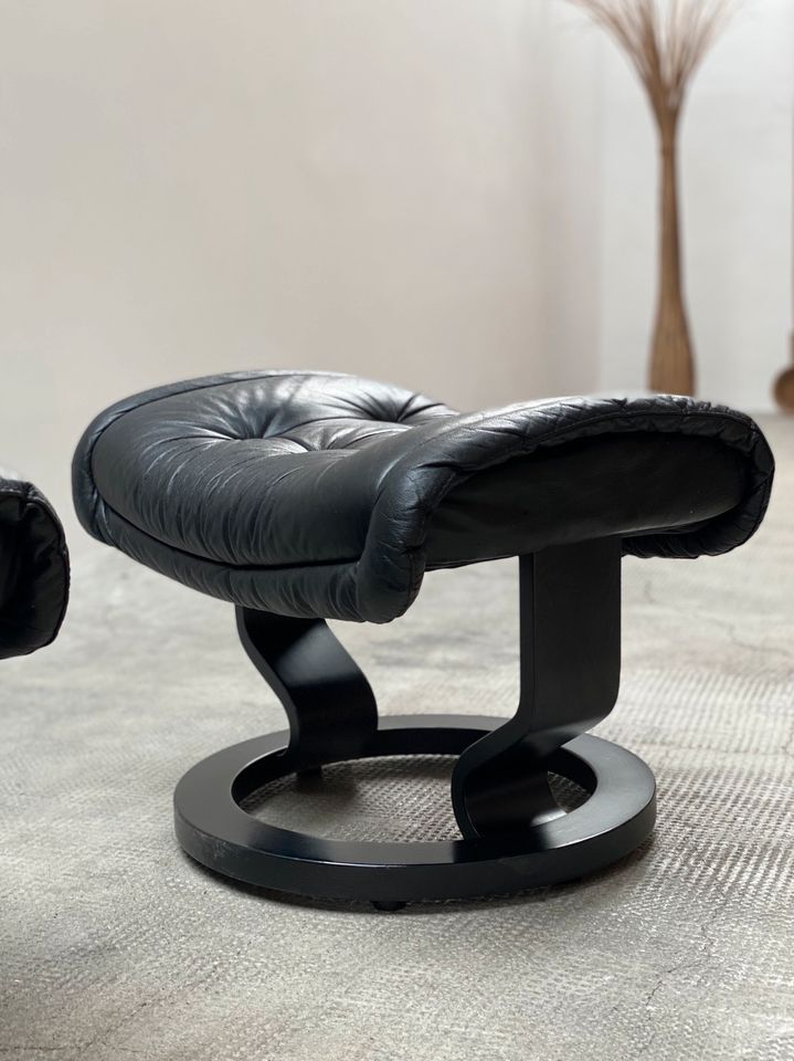 Stressless Ekornes Schwarz Relax Liege Drehsessel Sessel Leder in Reutlingen