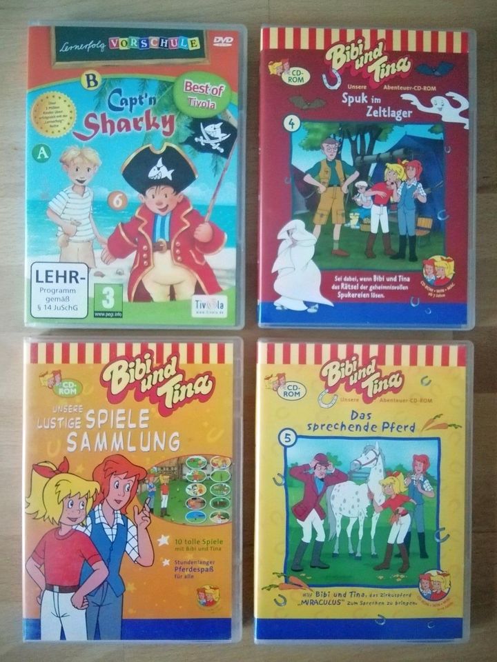 KINDER PC SPIELE  PAKET - 3x Bibi & Tina... 1x Capt'n Sharky... in Neuler