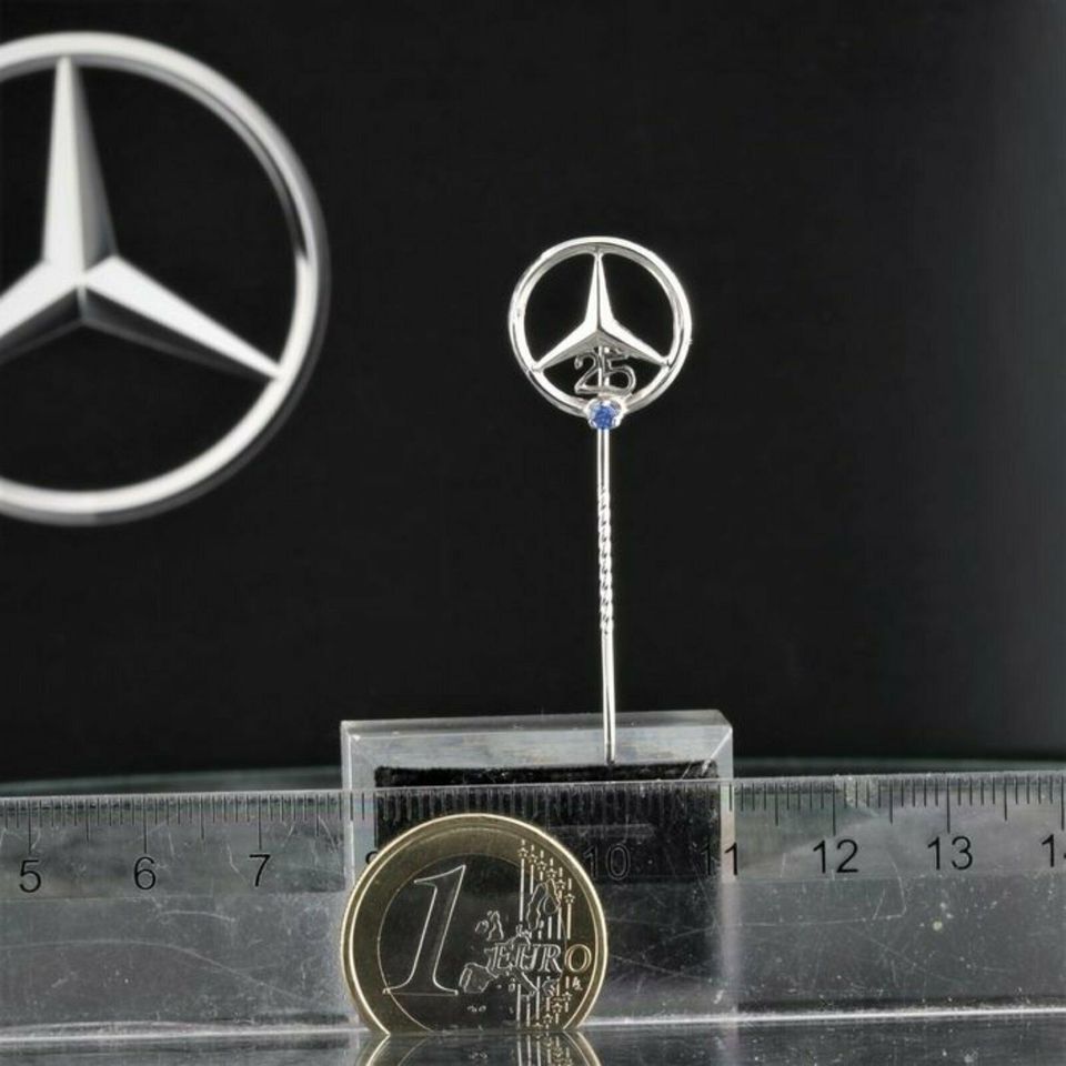 25 Jahre Mercedes Benz Daimler 835 Silber  Anstecknadel Poliert Sammler Neuwertig Top Versand Händler DHL Geschenk Echt in Igel