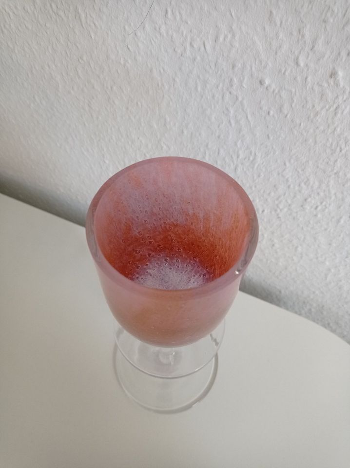 Kerzenständer---Teelichthalter---rosa---Glas---sehr schwer in Niedernhausen