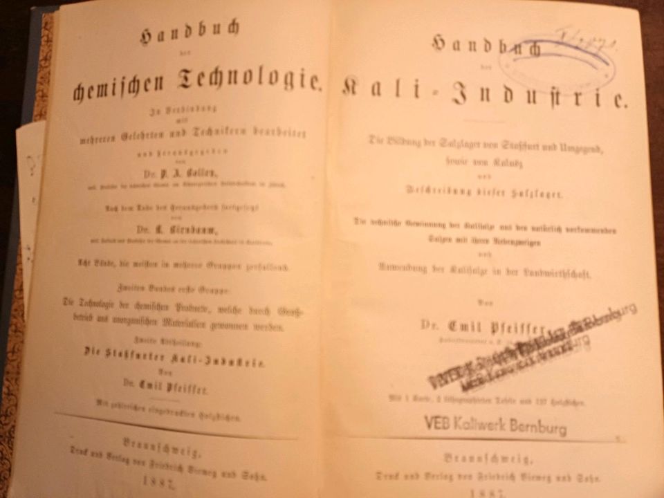 Handbuch der Kali Industrie von Dr.E.Pfeiffer (1887) in Berlin