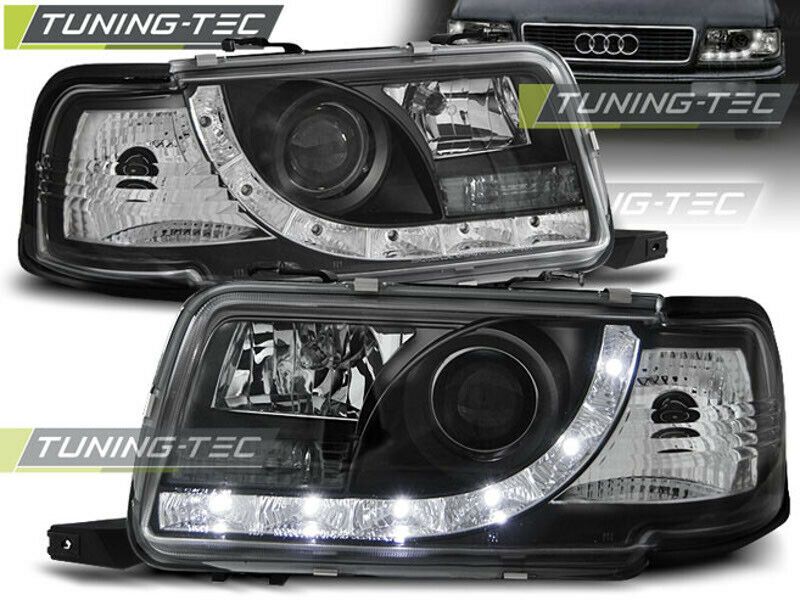 Audi 80 B4 Scheinwerfer LED Tagfahrlicht Optik,schwarz 1991-1996 in Bad Schwartau