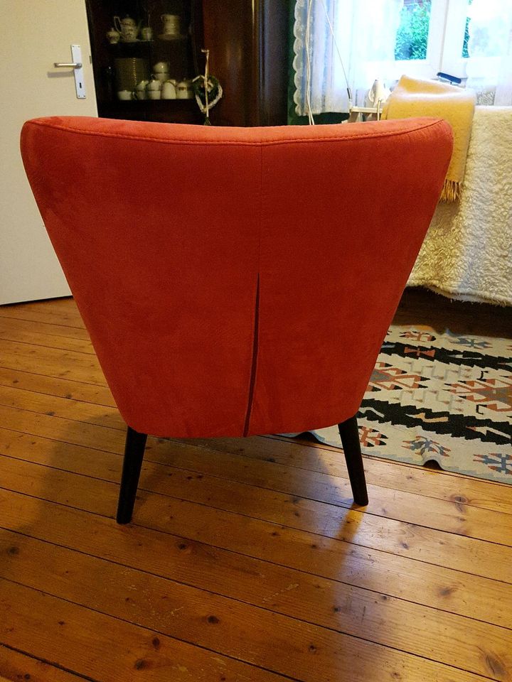 Sessel im 60er Jahre Stil,  kirschrot, fast wie neu in Großhabersdorf