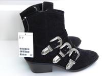 H&M Stiefeletten schwarz Veloursleder-Imitat Gr. 39 Ankle Boot Hessen - Hattersheim am Main Vorschau