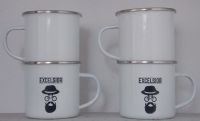 4 x Emaille Becher 250 ml weiß Niedersachsen - Zeven Vorschau