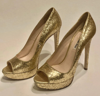 Miu Miu Peep Toes Pumps gold Glitzer 38,5 Nordrhein-Westfalen - Meerbusch Vorschau
