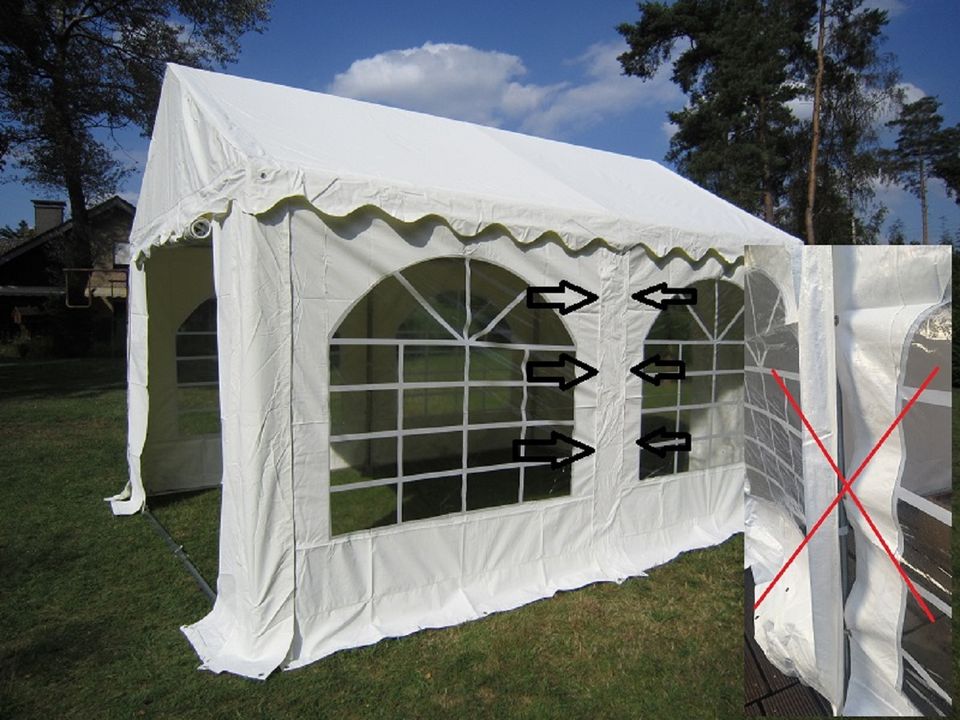 Zelthandel Partyzelt 3x6m Pavillon Zelt PVC mit grauer Dachplane in Bielefeld