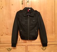 H&M Divided Lederjacke Blouson Rockabilly Echt Leder Jacke 34 XS Saarland - Mandelbachtal Vorschau