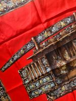 Seidentuch Vintage Palanquin Imperial rot braun floral Altstadt-Lehel - München/Lehel Vorschau