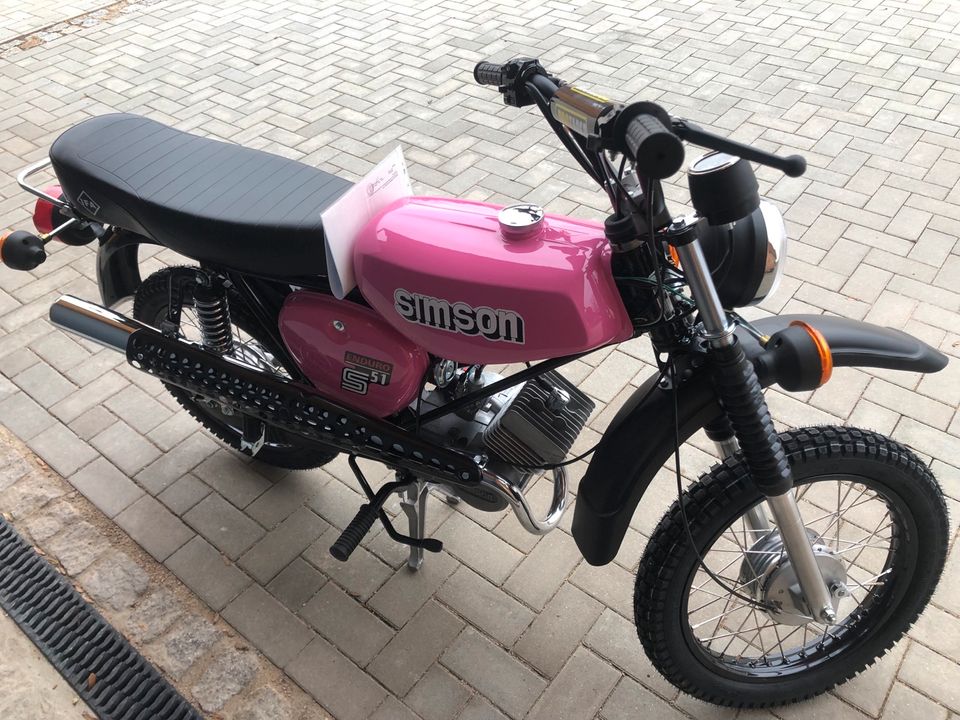 SIMSON S51 ENDURO 4- Gang NEUAUFBAU 12 Volt Vape, 60 km/h Papiere in Crimmitschau