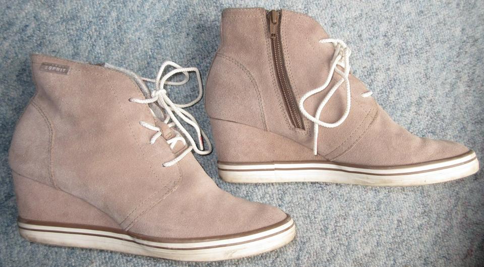 ESPRIT Keil-Stiefeletten Wildleder grau-br, Gr 40 Plateau-Bootie in Bremen