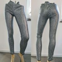 Donna Karan Leggings Pailletten Hose Silber grau S 36 Nordrhein-Westfalen - Erkelenz Vorschau