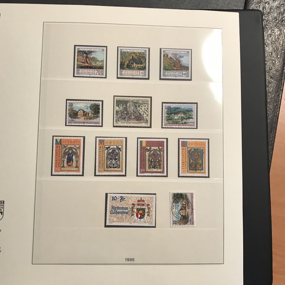 Lindner Lichtenstein 1994-1998 mit Briefmarkensammlung, fast komp in Bissingen