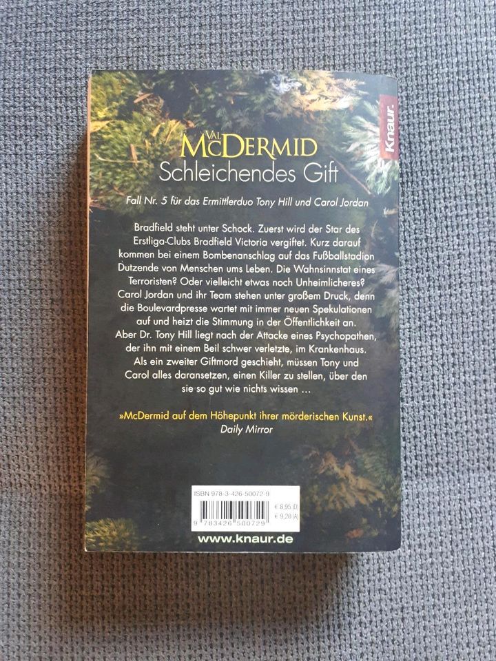 Schleichendes Gift, Thriller, Val McDermid, Knaur. in Großniedesheim