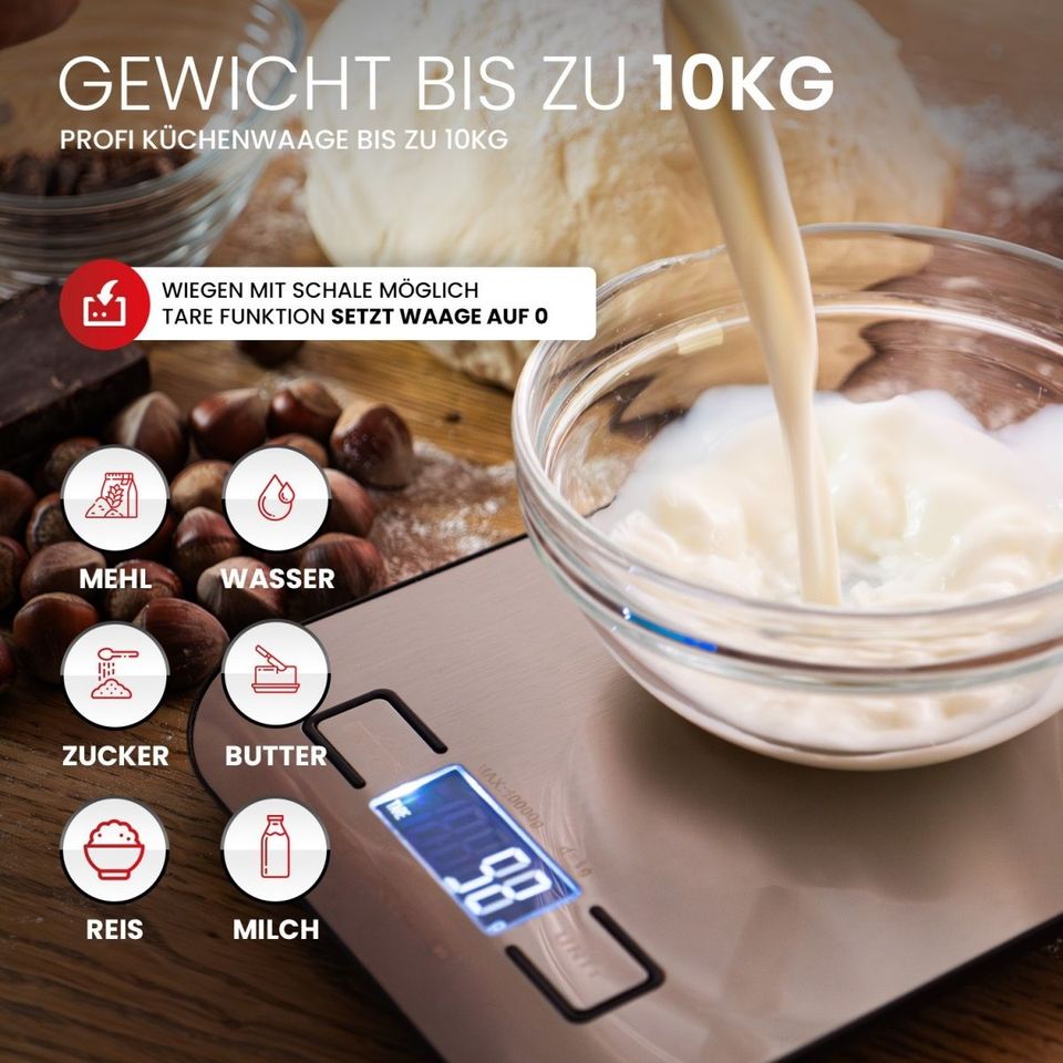 GENTOR Küchenwaage Digital,Digitalwaage 5kg - auf 1g Präzise Mess in Heilbronn