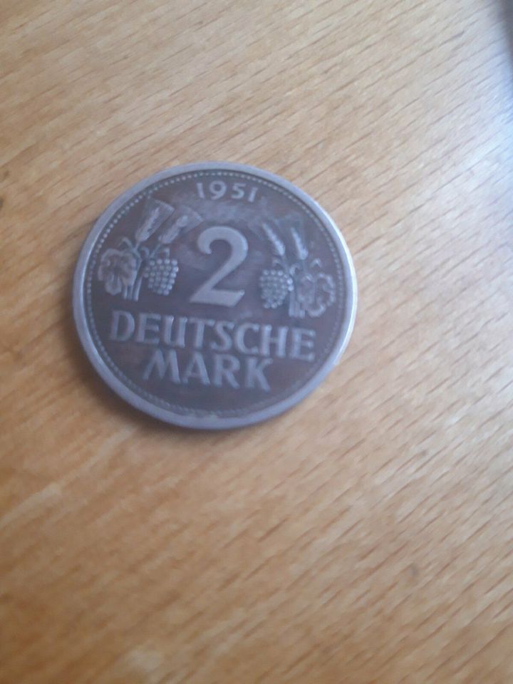2 Deutsche Mark 1951 J Münzsammler in Hatzenbühl