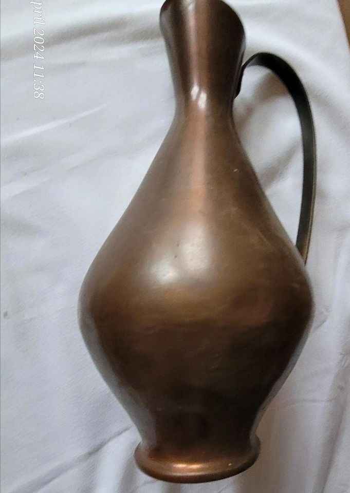 Retro/ vintage Kunst Vase / Kanne aus Kupfer Handarbeit in Wertheim