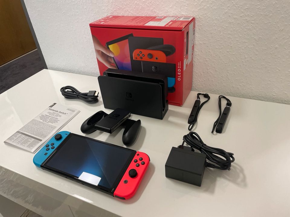 Nintendo Switch OLED|Neon-rot/blau|NEUWERTIG|OVP|Anlieferung✅ in Viersen