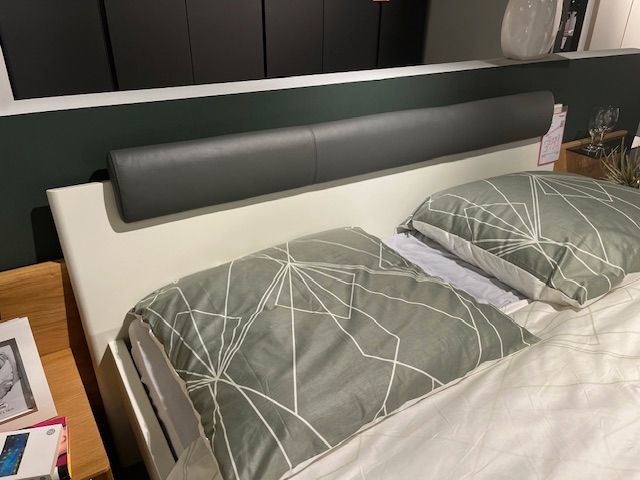 Hülsta Doppelbett Multi-Bed Lack Weiß Polster Leder Anthrazit in Mülheim (Ruhr)