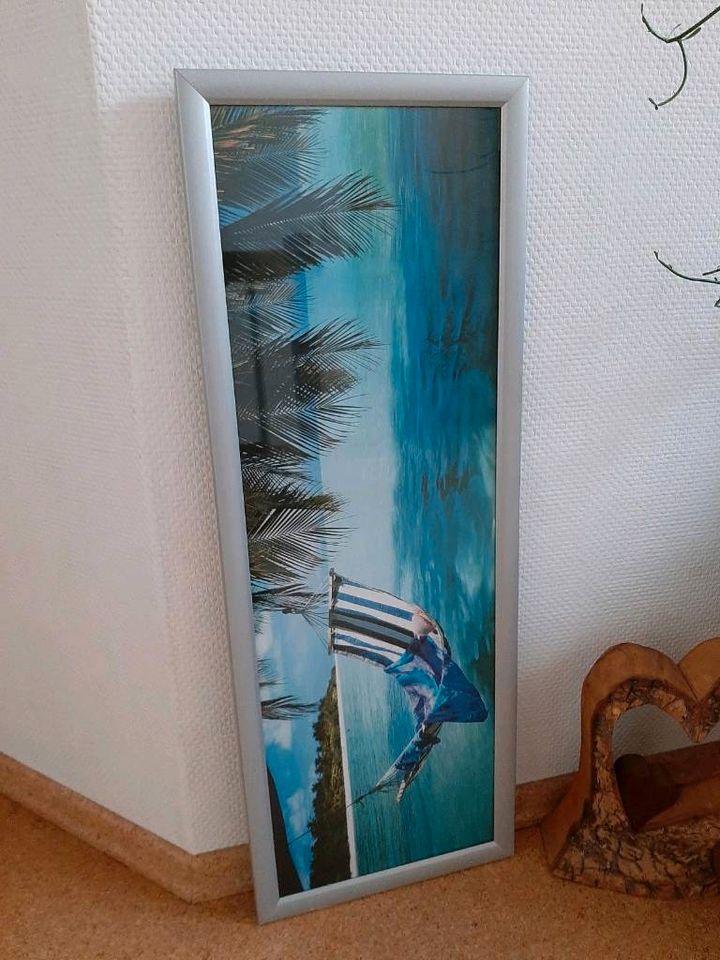 Großer Bilderrahmen Silber deko 160 cm Wanddeko strand Poster in Westerwalsede