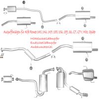 Alfa Romeo 145 146 147 155 156 159 33 GT GTV Mito Spider Auspuff Endschalldämpfer Mittelschalldämpfer Hosenrohr Katalysator Rußpartikelfilter Sportauspuff Lambdasonden Flexrohre Rohre Winkelrohre Sachsen - Hoyerswerda Vorschau