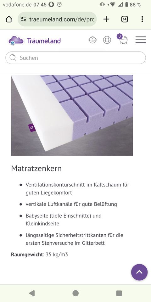 Matratze Kinderbett Marke Träumeland - Neu! 70x140cm in Oberteuringen