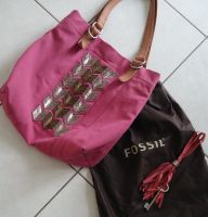 Fossil SHOPPER TASCHE Cotton Leinen Leder Perlen Pink Boho Niedersachsen - Scheeßel Vorschau