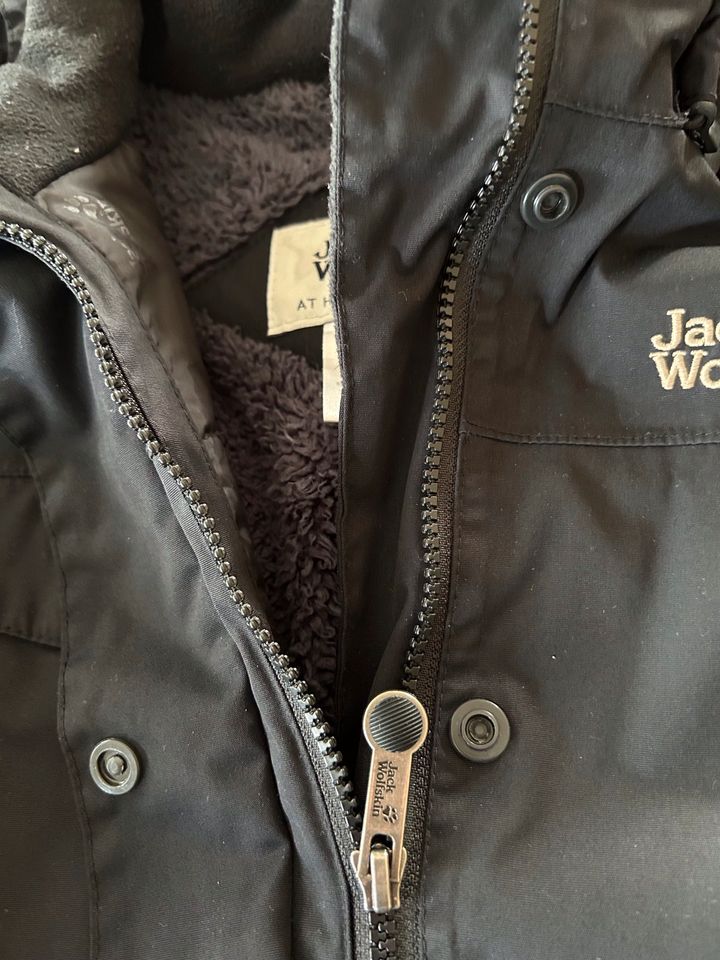 Jack Wolfskin Damen Parka, Winterjacke, Teddy, schwarz, M in Poxdorf