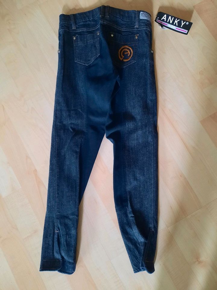 Reithose 140, Neu !!!, Jeansoptik, Vollbesatz, Kinderreithose in Netphen