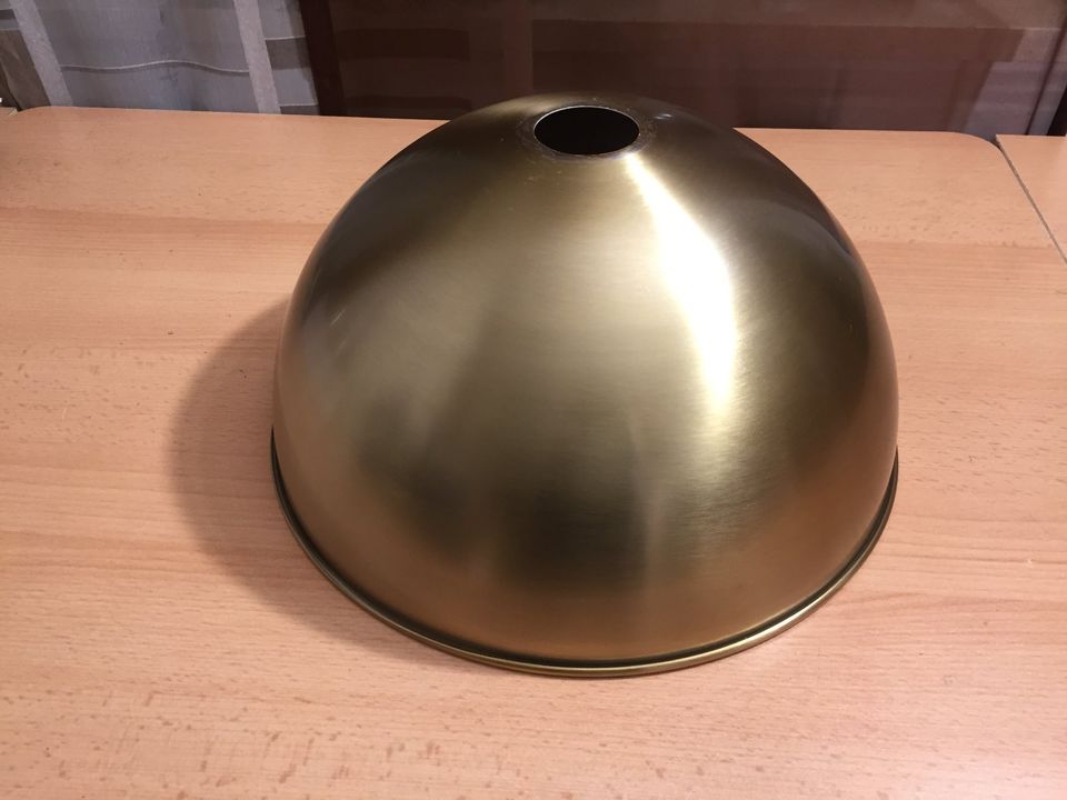 Lampenschirm Metall, Gold-Weiß Ø310mm, Fassung Loch 40mm in Rheine