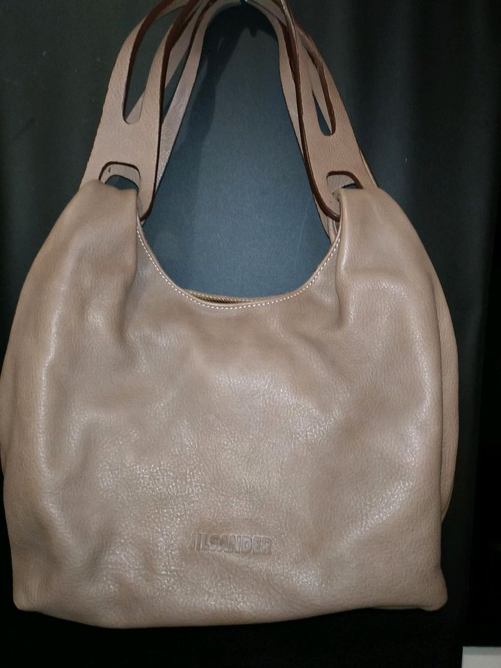 Jil Sander Umhängetasche Schultertasche 30x28x10 grau Echtleder in Stuttgart