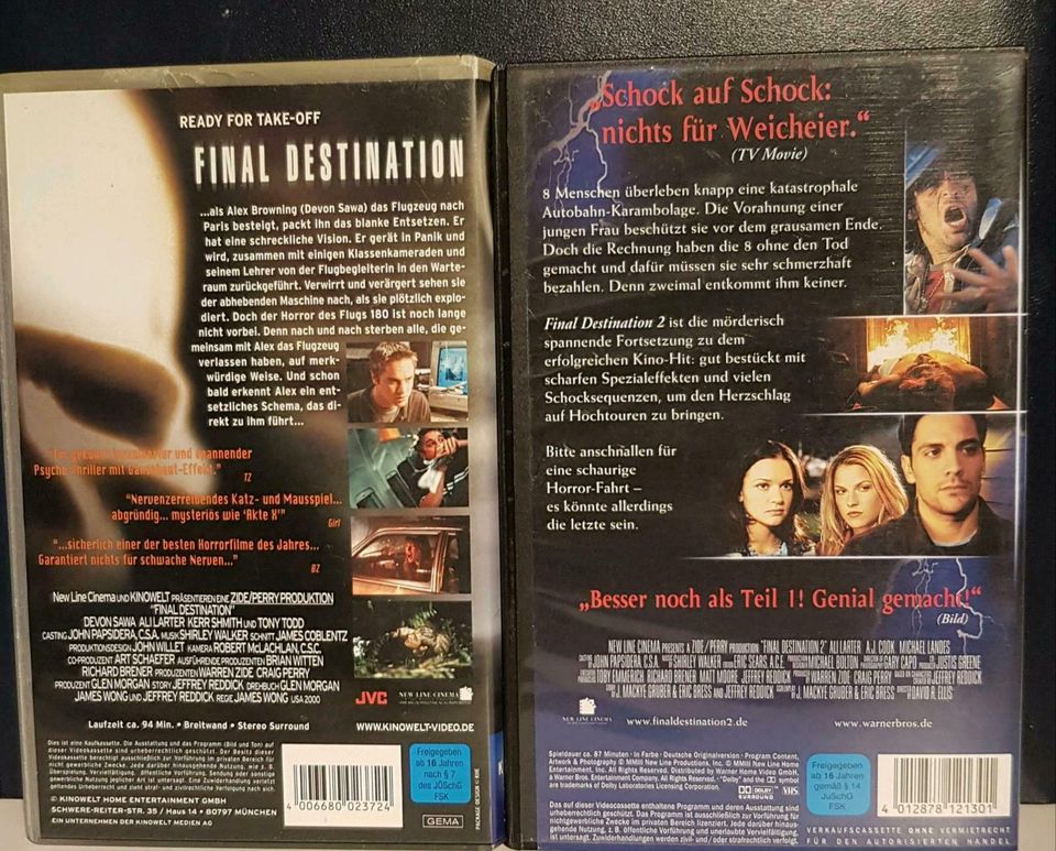 VHS Cassetten, Video Kassetten 2 x Final Destination in Havixbeck