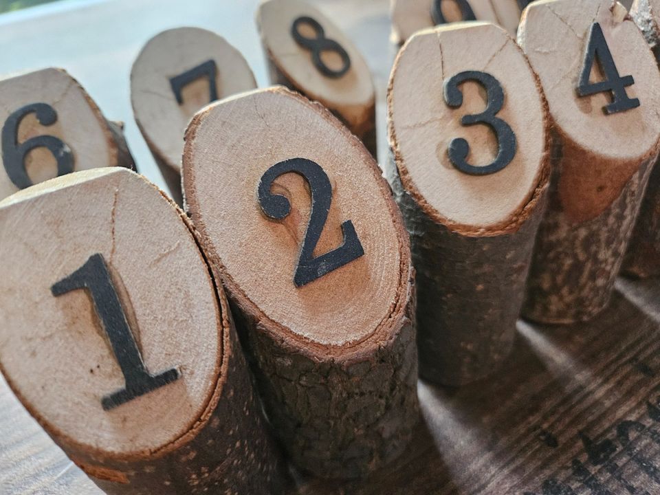 Tischnummern, Hochzeitsnummern, Holznummern in Uetersen