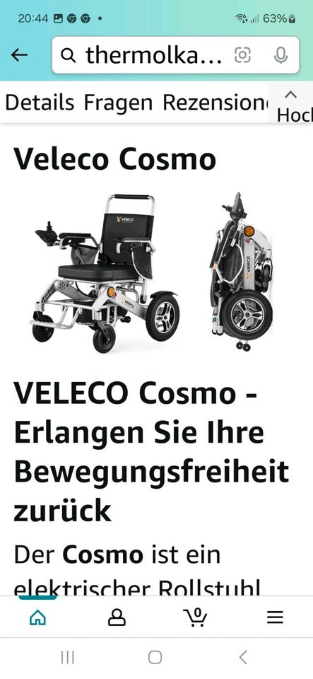 E-Rollstuhl Valeca - Cosmo in Schönfels Gem Lichtentanne