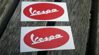 Vespa Sticker oval rot Schriftzug weiß NEU 2er Set Berlin - Charlottenburg Vorschau